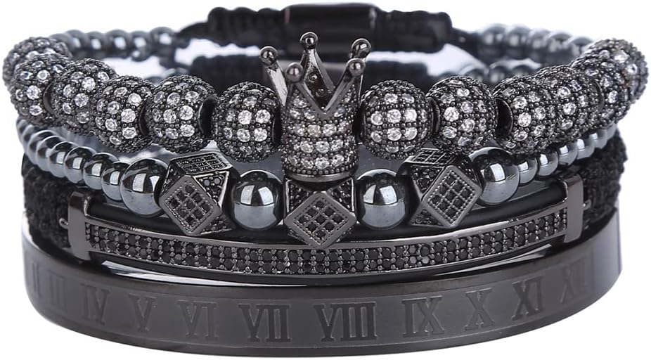 Mens Bracelet Beaded Bracelets Micro Pave Zircon Bracelets for Men Women Bracelets for Men Stainless Steel Cuff Bangle