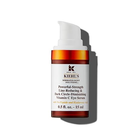 KIEHL'S Powerful-Strength Line-Reducing & Dark Circle Diminishing Vitamin C Eye Serum 15 ml Anti-Ageing Eye Serum with Vitamin C Against Dark Circles Wrinkles and Swelling
