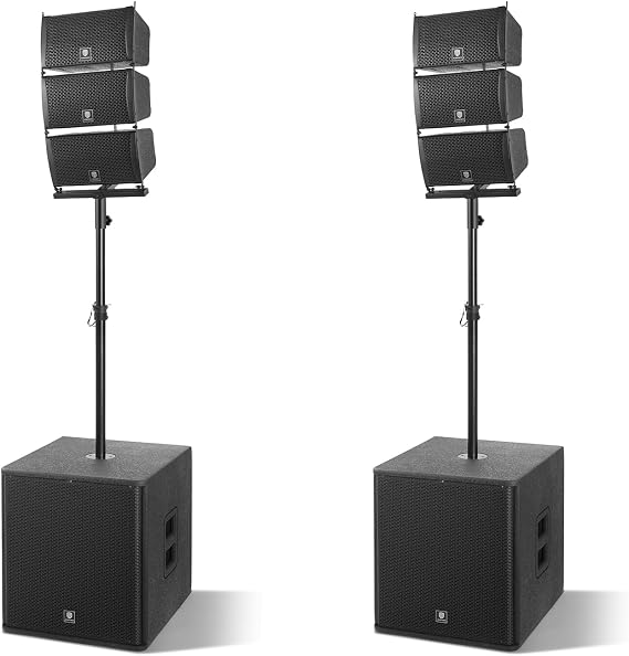 9000Watt P.M.P.O. 2.2 Channel Power PA Speaker System - 6 x 6.5-Inch Line Array Speakers, 2x18-Inch Subwoofers, Wireless, USB, SD Card, Remote Control, 110V/220V Dual Voltage Support for Parties, DJs