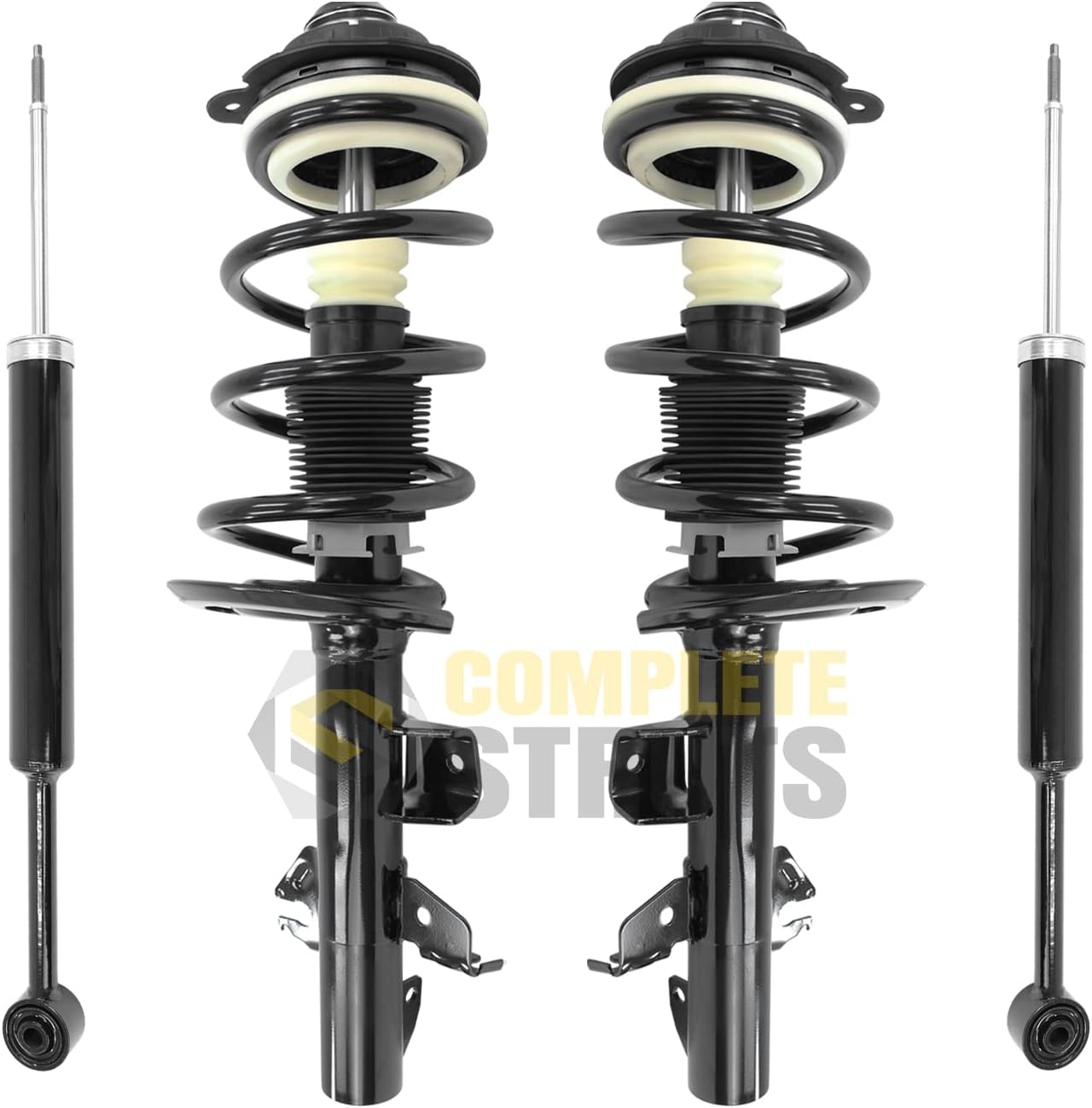 COMPLETESTRUTS - Front Quick Complete Strut Assemblies with Coil Springs and Rear Shock Absorbers Replacement for 2014-2022 Jeep Cherokee FWD - Set of 4