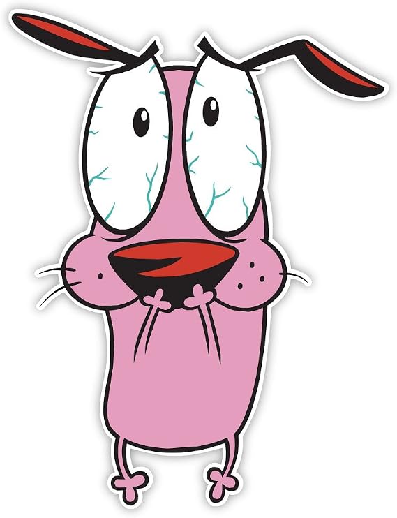 COURAGE THE COWARDLY DOG CARTOON sticker decal 4" x 5"