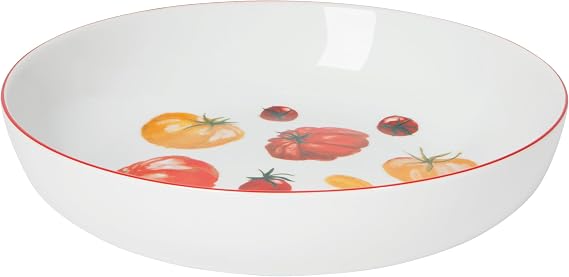 Now Designs by Danica Porcelain Farmhouse Serving Bowl, 64 oz, Red, Dishwasher & Microwave Safe