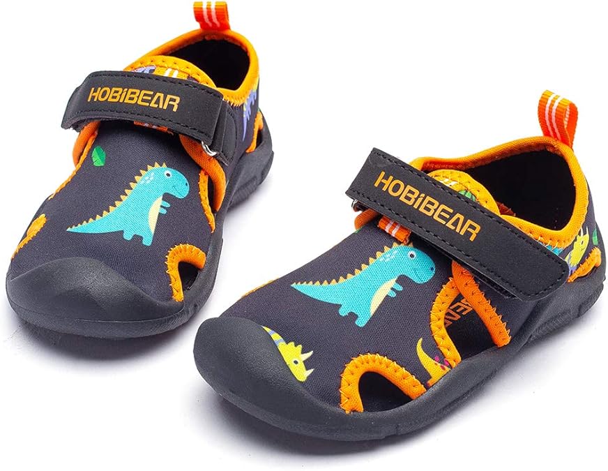 HOBIBEAR Boys Girls Water Shoes Quick Dry Closed-Toe Aquatic Sport Sandals Toddler/Little Kid