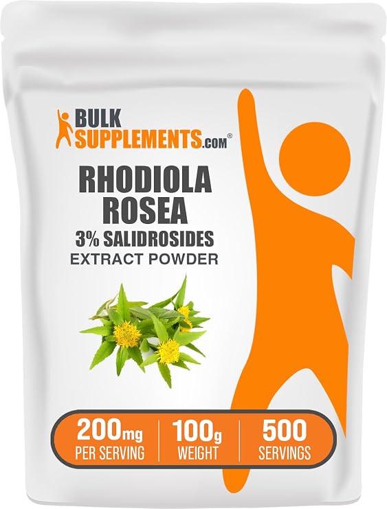 Rhodiola Extract Powder - 3% Salidrosides, Rhodiola Rosea Extract - Herbal Supplement, Gluten Free, 200mg per Serving, 100g (3.5 oz) (Pack of 1)