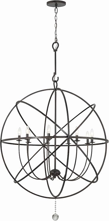 Crystorama Solaris 9 Light English Bronze Sphere Chandelier
