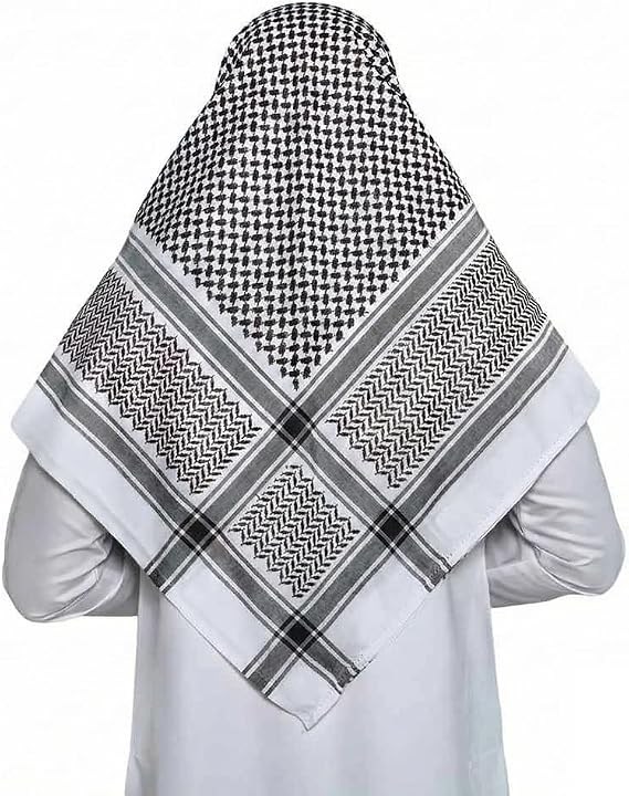 Authentic Arab Islamic Muslim Keffiyeh Head Covering Scarf for Men