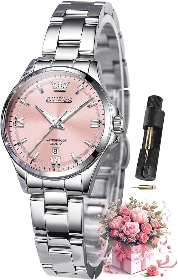 OLEVS Watches for Women Diamond Luxury Elegant Stainless Steel Ladies Watch