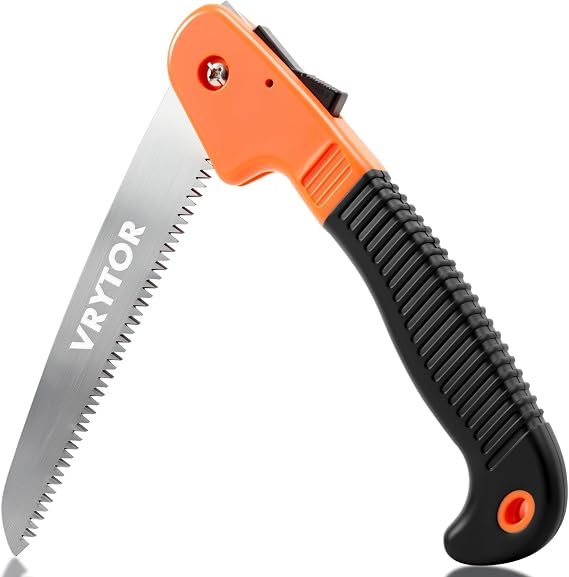 Pruning Saw, 7IN Heavy Duty Folding Hand Saw with Safety Hand Guard