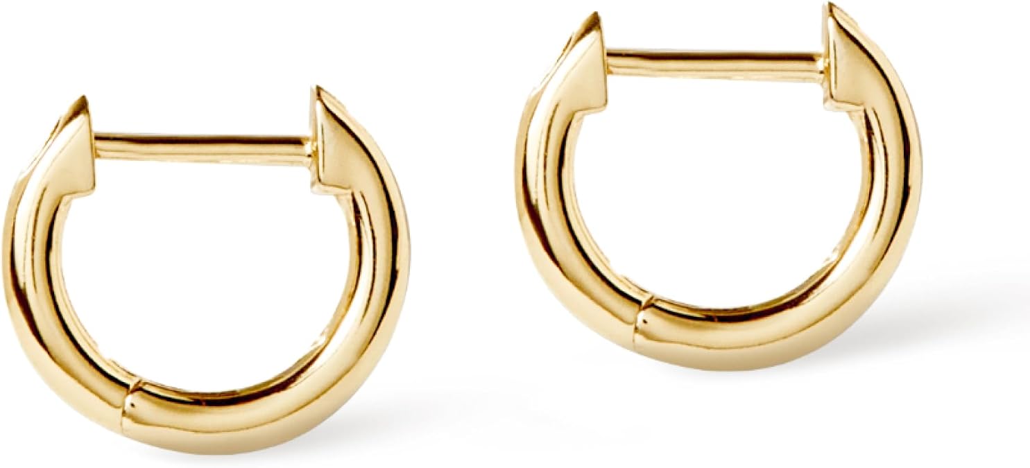 Ana Luisa Mini Huggie Hoop Earrings - 14K Gold and Silver Rhodium Plated