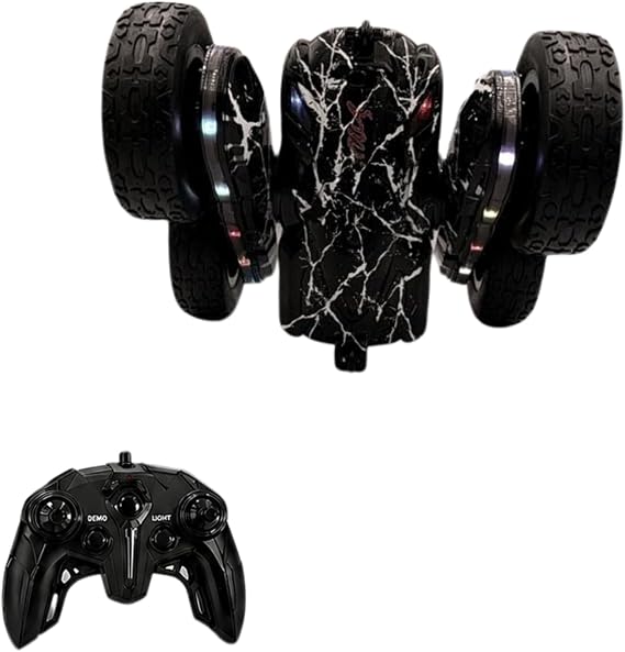 Oyuncak LED Işıklı 360° Akrobat Uzaktan Kumandalı Araba Şarjlı 4x4 Off Road Dublör Oyuncak Araba (Siyah)