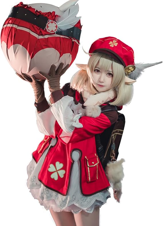 Genshin Impact Cosplay Klee Animation Game Cosplay Costume Wig Uniform Full Halloween Party Costume
