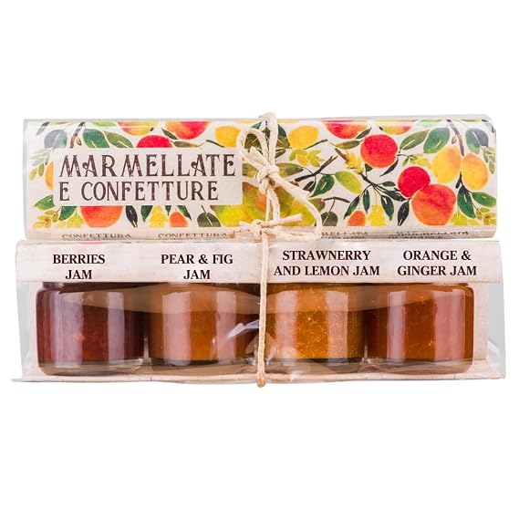 ARTIGIANI DEI SAPORI Mini Marmalade & Jam Sampler Gift Set, 4 x 1.3 oz
