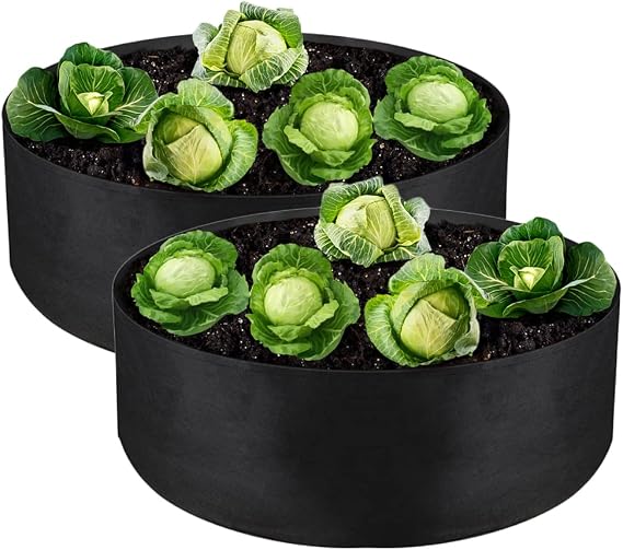 Grow Bag, 2-Pack 15 Gallon Fabric Pots Round Raised Garden Bed Planter