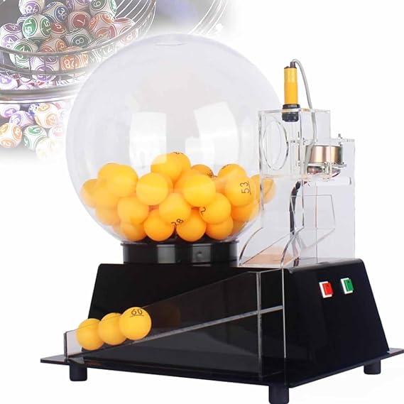 Electric Lotto Ball Machine - Portable Bingo Cage Game with 100 Balls for Lucky Number Picking - Electric Shaking Lottery Machine for Fun and Entertainment