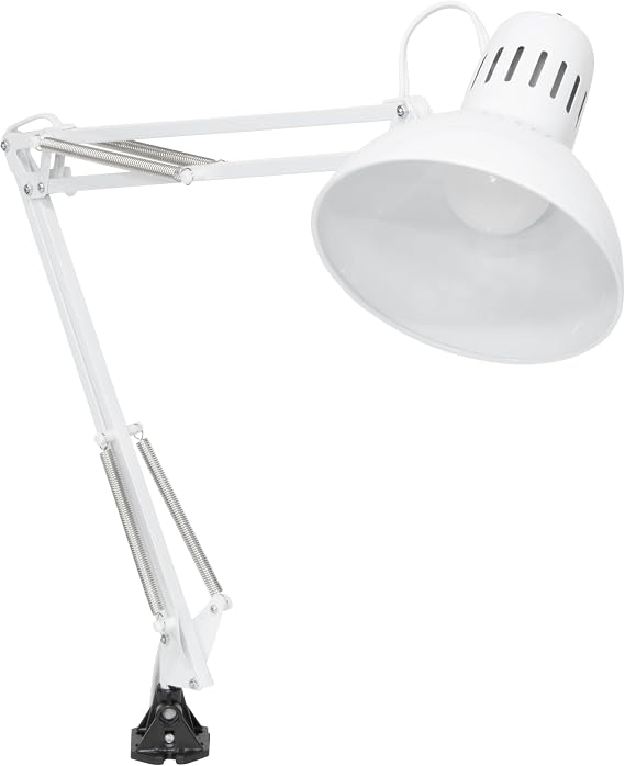 Studio Designs Swing Arm Lamp, 13-watt, White, 6.5" W x 7" D x 36" H