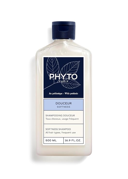PHYTO Softness Gentle Shampoo for the Whole Family - Prebiotic Complex | Scalp-Respecting Daily Cleanser for All Hair Types | Softening & Detangling | Floral Scent | Made in France