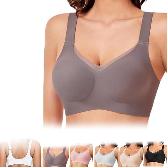 Women Wireless V-Neck Mesh Bralette, Seamless Mesh Lace Bras for Women No Underwire Wireless