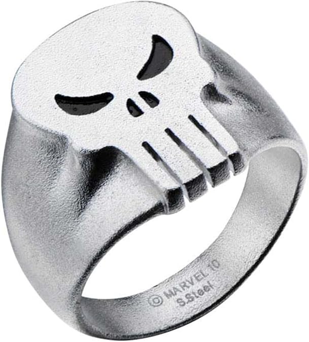 Marvel Comics Unisex Punisher Skull Stainless Steel Ring