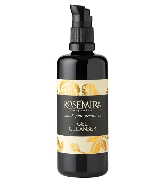 Rosemira Organics Organic Aloe Vera & Pink Grapefruit Gel Face Cleanser - Anti Aging and Gentle Non Foaming Face Wash - 1 Month Supply - Made in USA
