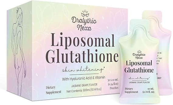 Liposomal Glutathione Liquid 1200mg High Absorption Glutathione Supplement Skin Brightening & Antioxidant Support Beauty & Glow Formula for Women Grape Jasmine Flavor 30 Pouches