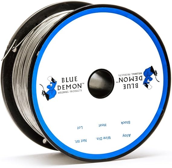 Blue Demon E71TGS X .035 X 2 LB MIG/GMAW Gasless Flux Core Carbon Steel Welding Wire, All Position, Easy Slag Removal, Formulated To Provide Porosity-Free, X-Ray Quality Welds