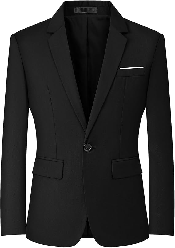 Men's Blazers Slim Fit Sport Coat One Button Lightweight Mens Suit Jacket