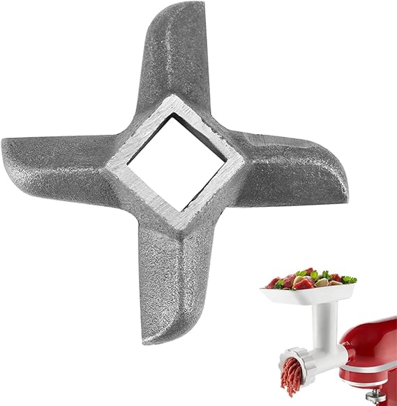 Meat Grinder Blades Cross Shaped Central Hole(12mm / 0.5inch) | Meat Mixer Steel Knife Cutter Replacement, Cross Shaped Professional Kitchen Aid Meat Grinder Attachment for Stand Mixer