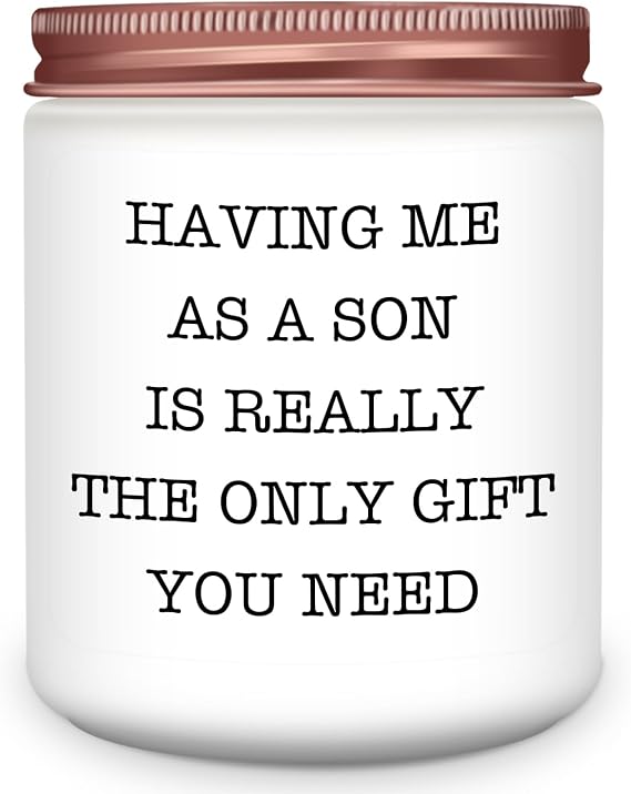Homsolver Gifts for Mom from Son, Mothers Day Birthday Gifts for Mom, Best Mom's Present, Funny Lavender Mother Stepmother Bonus Moms Candle Gift Idea from Son