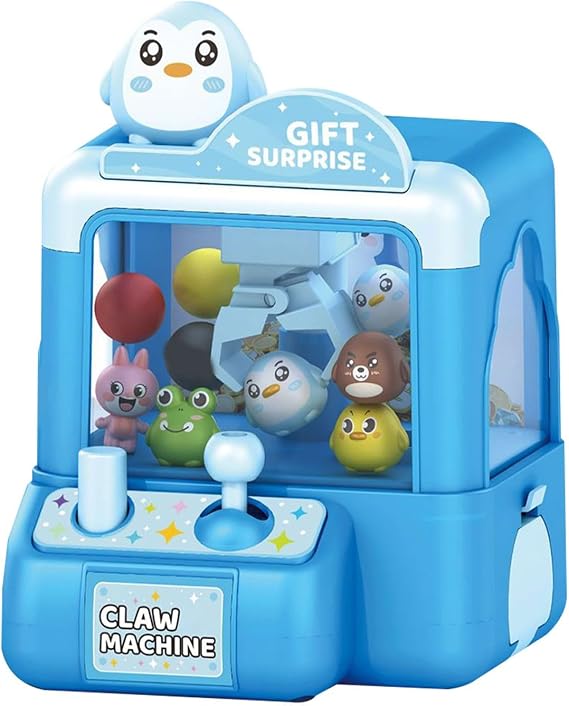 Claw Machine, Mini Vending Machine Toy Arcade Game for Girls Boys, Cute Animal Claw Machines for Kids Plush Home Small Games (A)