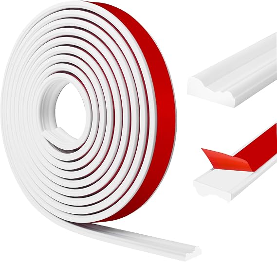 Wall Mouldings Self-Adhesive Trim Flexible Stucco Moulding Wall Strip for Peel and Stick for DIY Decoration Wall Protection Cabinet Edges (White 30 mm x 3 m)