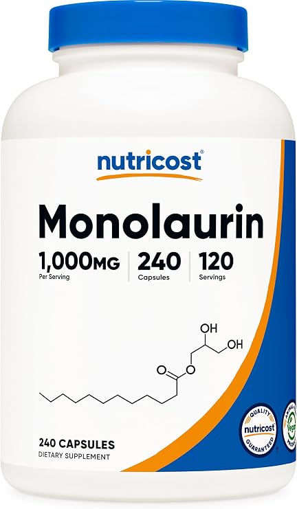 Nutricost Monolaurin 1000 mg (120 Servings, 240 Capsules)