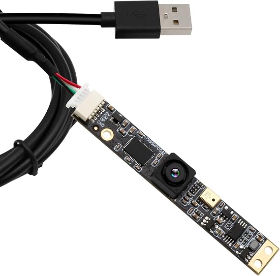 8MP 30fps USB 2.0 Camera Module, HFOV 64 Degree Lens with Built-in Microphone, Plug and Play for 3D Printer, Lightburn, Windows, Linux, Android, Mac OS