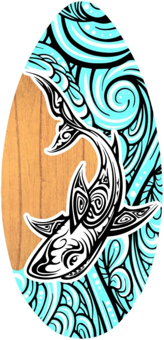 rockible Skimboard Beach Sand Board Small Surfboard Wooden Skim Board for Kids Beginners Universal