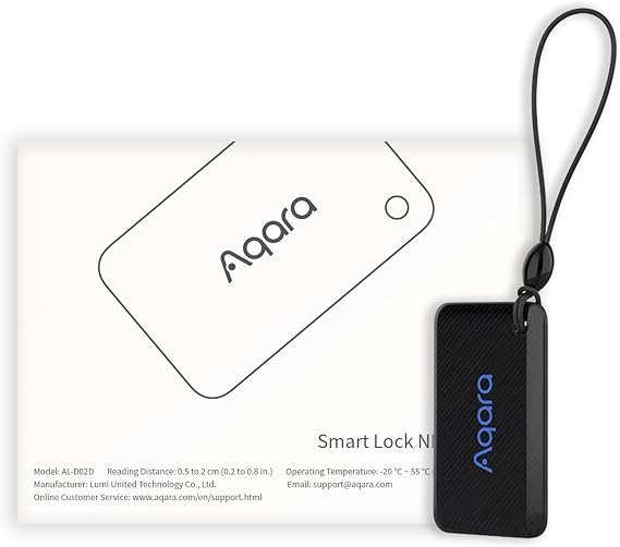Aqara NFC Card for Smart Locks U100, U50, U200 & U300, Access Card for Keyless Entry Door Locks, NFC Key Card Works with Aqara Bluetooth Electronic Deadbolts, 1 Pack