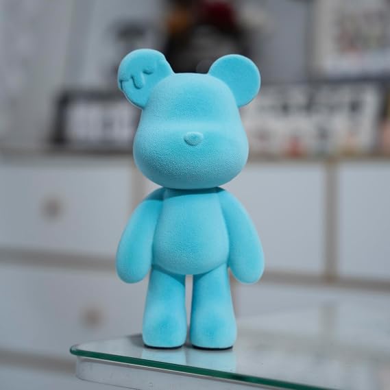 Bear Statue, Resin Animal Sculpture Home Decor Statue, Art Figurine Home Ornament Decoration for Office, Living Room, Bedroom, Book Shelf, TV Cabinet, Desktop (Blue)