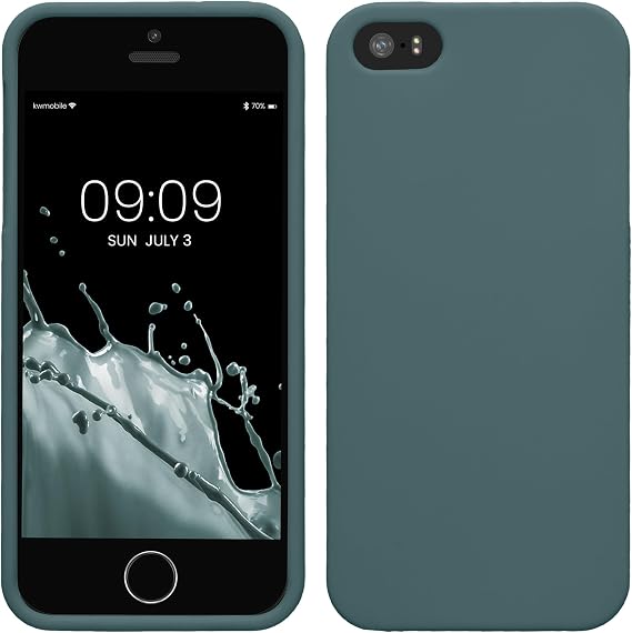 kwmobile Case Compatible with Apple iPhone SE (1.Gen 2016) / iPhone 5 / iPhone 5S Case - Soft Slim Protective TPU Silicone Cover - Arctic Night