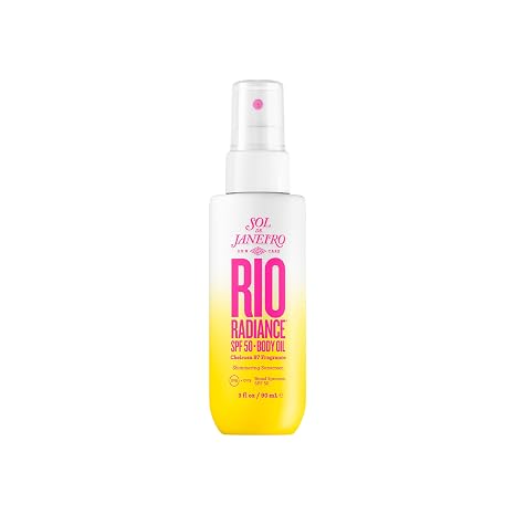 SOL DE JANEIRO Rio Radiance SPF 50 Shimmering Body Oil Broad Spectrum| Spray Sunscreen Dry Oil for Body | UV Protection | 3 fl oz.