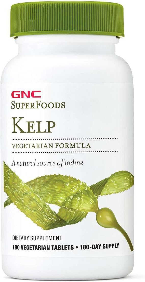 GNC SuperFoods Kelp, Plus Calcium & Iodine, Vegetarian, 180 Tablets