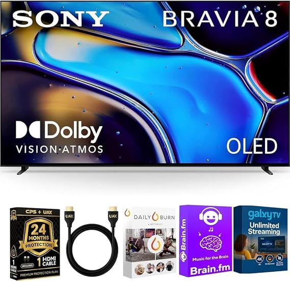 Sony K77XR80BKIT1 77 inch BRAVIA 8 OLED 4K HDR Google TV Bundle XR OLED Contrast, Dolby Vision, 120Hz, Aco