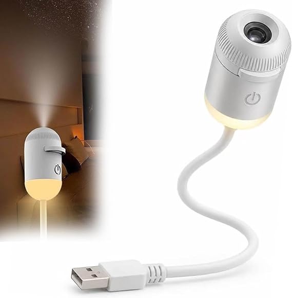 2-in-1 Galaxy Projector Night Light,USB Star Projector for Bedroom with Sliding Projection Films,Mini LED Night Light Projector Wall Lamp with Adjustable Brightness,360 Starry Sky Ceiling Decor Gift