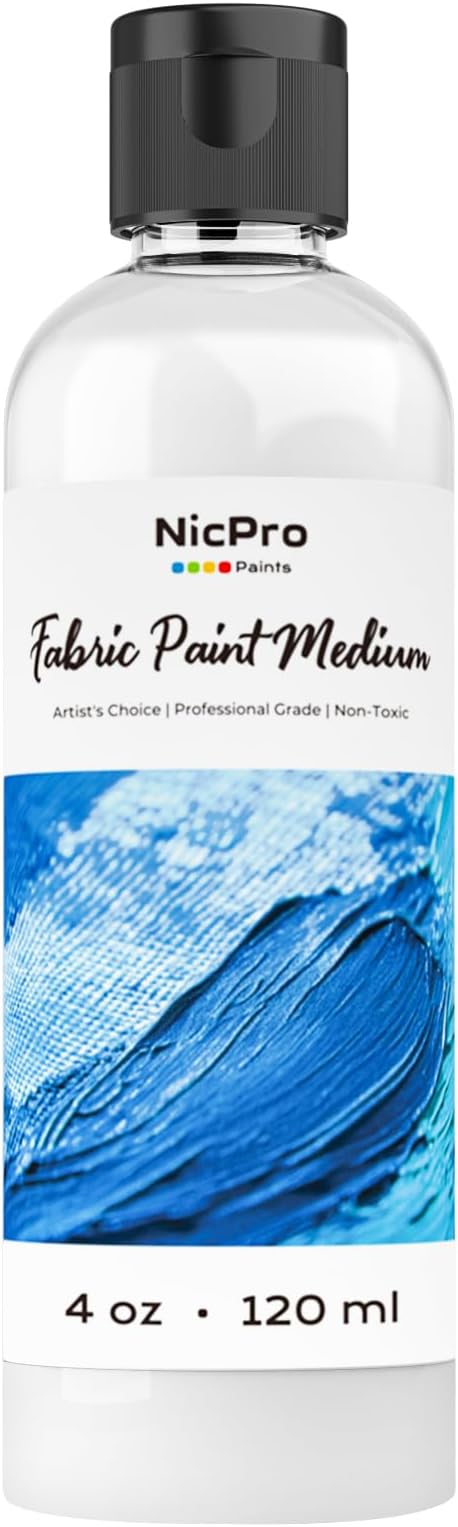 Nicpro 4oz Professional Effects Fabric Medium, Textile Medium for Clothes