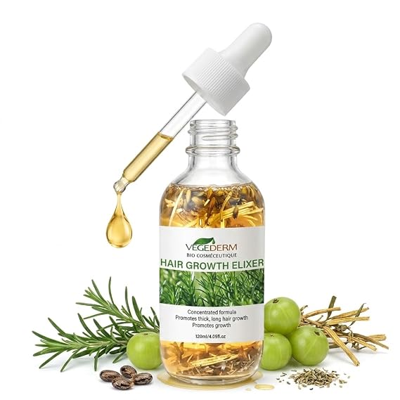 Hair Growth Oil | 20+ Herbal Oils with Rosemary, Castor & Bhringraj | DHT Blocker Serum for Hair Fall Control & Regrowth | For Men & Women, All Hair Types | 4.05 Fl Oz