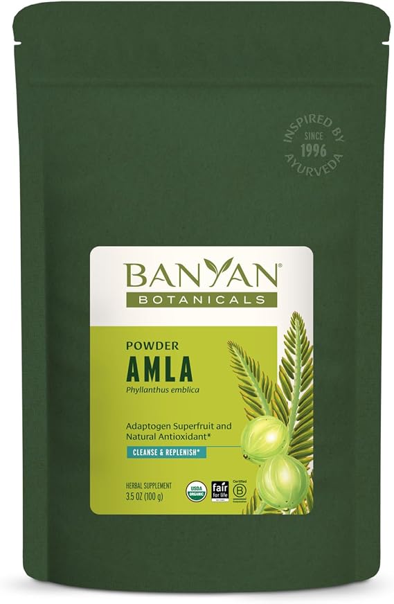Banyan Botanicals Amla (Amalaki) Powder Organic Phyllanthus Emblica Natural Source of Vitamin C and Antioxidants Supports Digestion and Cleansing* 3.5oz Non GMO Sustainably Sourced