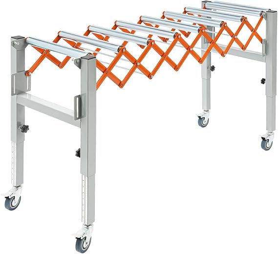 Adjustable Conveyor Roller, 110 lbs Flexible and Extendable Conveyor Roller Table with Wheels, Metal Adjustable Conveyor System Table for Warehouse Factory
