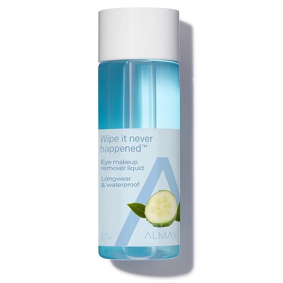 Almay Longwear & Waterproof Eye Makeup Remover Liquid, 4 fl oz | Eye makeup remover liquid for longwear and waterproof makeup. Cruelty free. Ophthalmologist tested. Hypoallergenic.