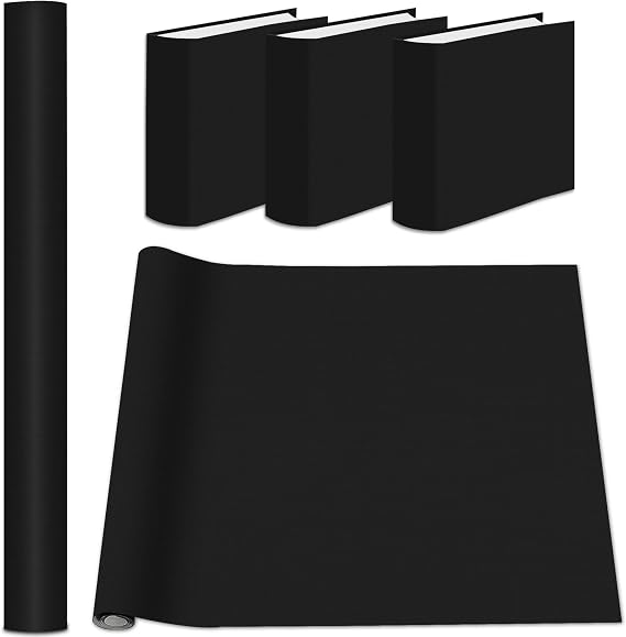 AKONEGE Book Cloth for Book Binding 35 x 16 Inch Fabric Surface and Paper Backed, Strong, Easy to Use, Fabric Materials Bookbinding Supplies Bookcloth for Scrapbooking Album DIY Crafts, Black