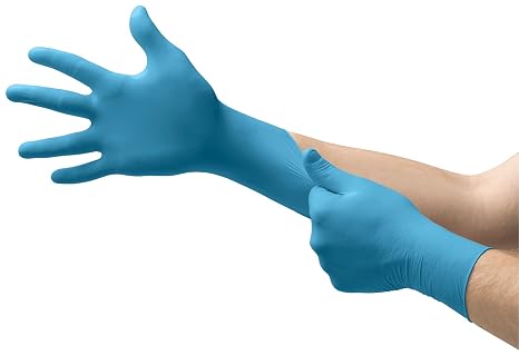 Ansell TouchNTuff 92-675 Nitrile Gloves - Disposable, Non-Latex, Durable, Gloves Size Medium (pack of 100)