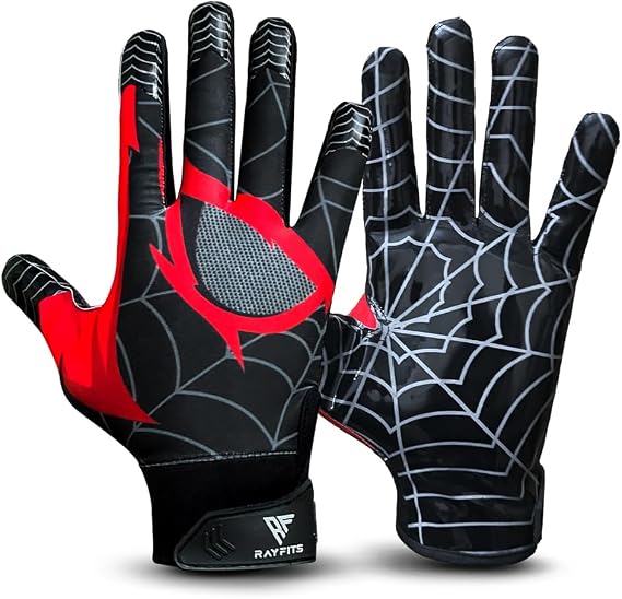 Football Gloves Receiver Gloves Super Sticky Boost Grip & Performance for Games & Training Youth & Adult Sizes