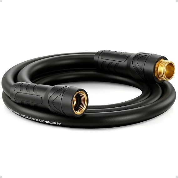 Garden Hose 6ft x 5/8", NON-EXPANDABLE Heavy Duty Premium Flexible Hose