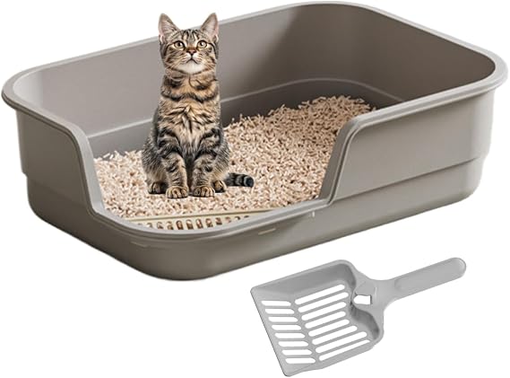 Large Litter Box Semi-Enclosed High Sides with Scoop